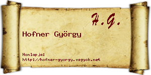 Hofner György névjegykártya
